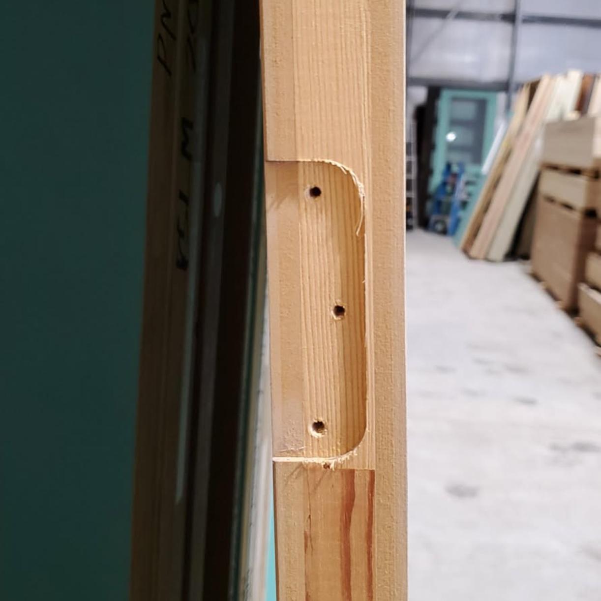 Timber Entry Door 2320h x 920w Solid Core w/ Routered Pattern *Factory Second* 30112