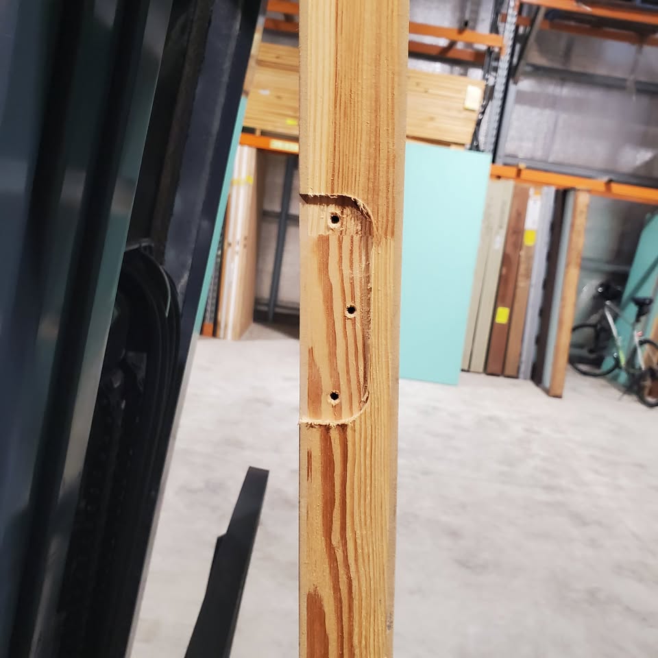 Timber Entry Door 2320h x 920w Solid Core w/8 x Pieces Obscure (frosted) Glass *Factory Second* 30114