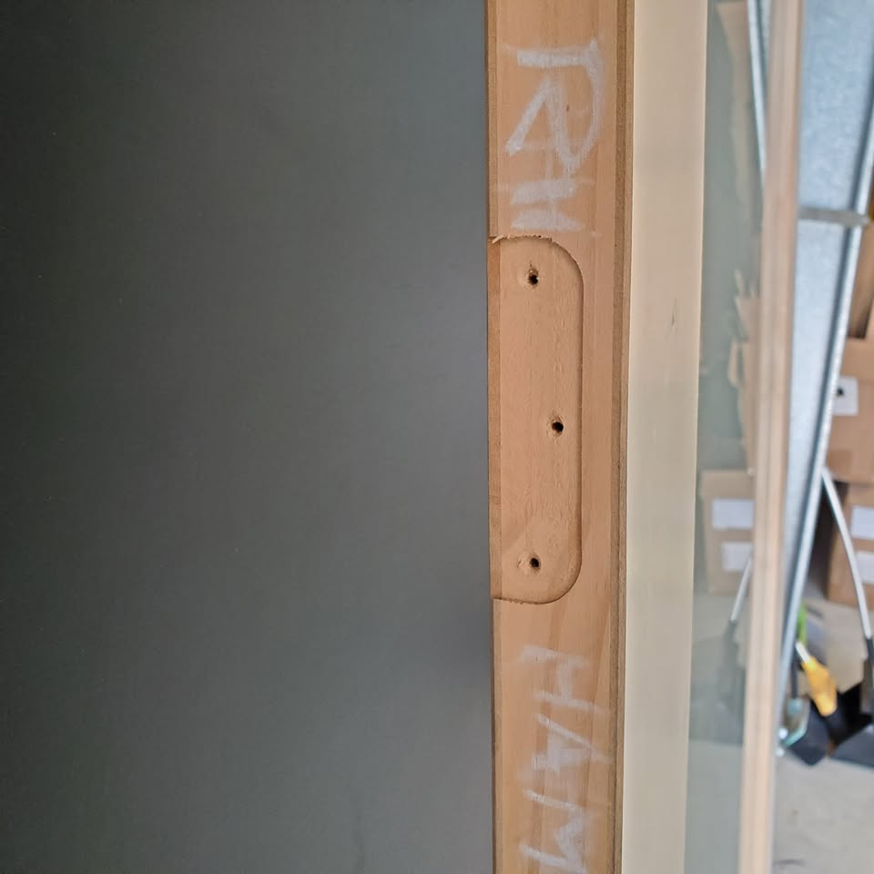 Internal Timber Door - 2340 x 870w Solid Core w/ 1 X Obscure Glass (HAM1) *Factory Second* 30409