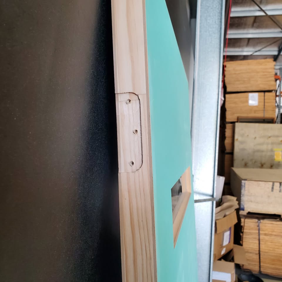 External Timber Door - 2040h x 920w Solid Core w/ 4 X Clear Glass  (PMAD104) *Factory Second* 30430