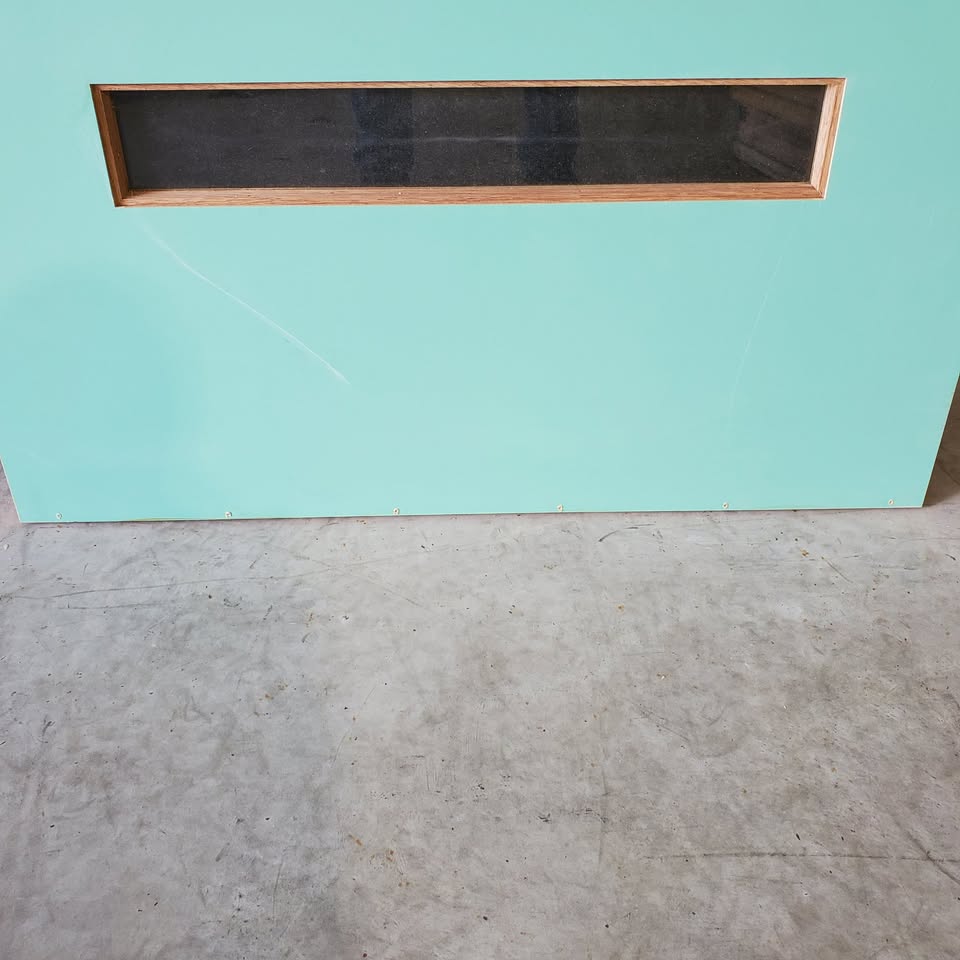 External Timber Door - 2040h x 920w Solid Core w/ 4 X Clear Glass  (PMAD104) *Factory Second* 30430
