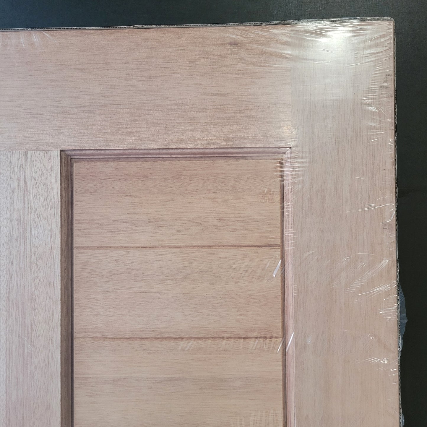 Timber Entry Door - 2040h x 820w Solid Core w/ 1 x Vertical Obscure (Frosted) Glass *New* 40017