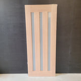 Timber Entry Door - 2040h x 820w Solid Core w/ 3 x Vertical Obscure (Frosted) Glass *New* 40018