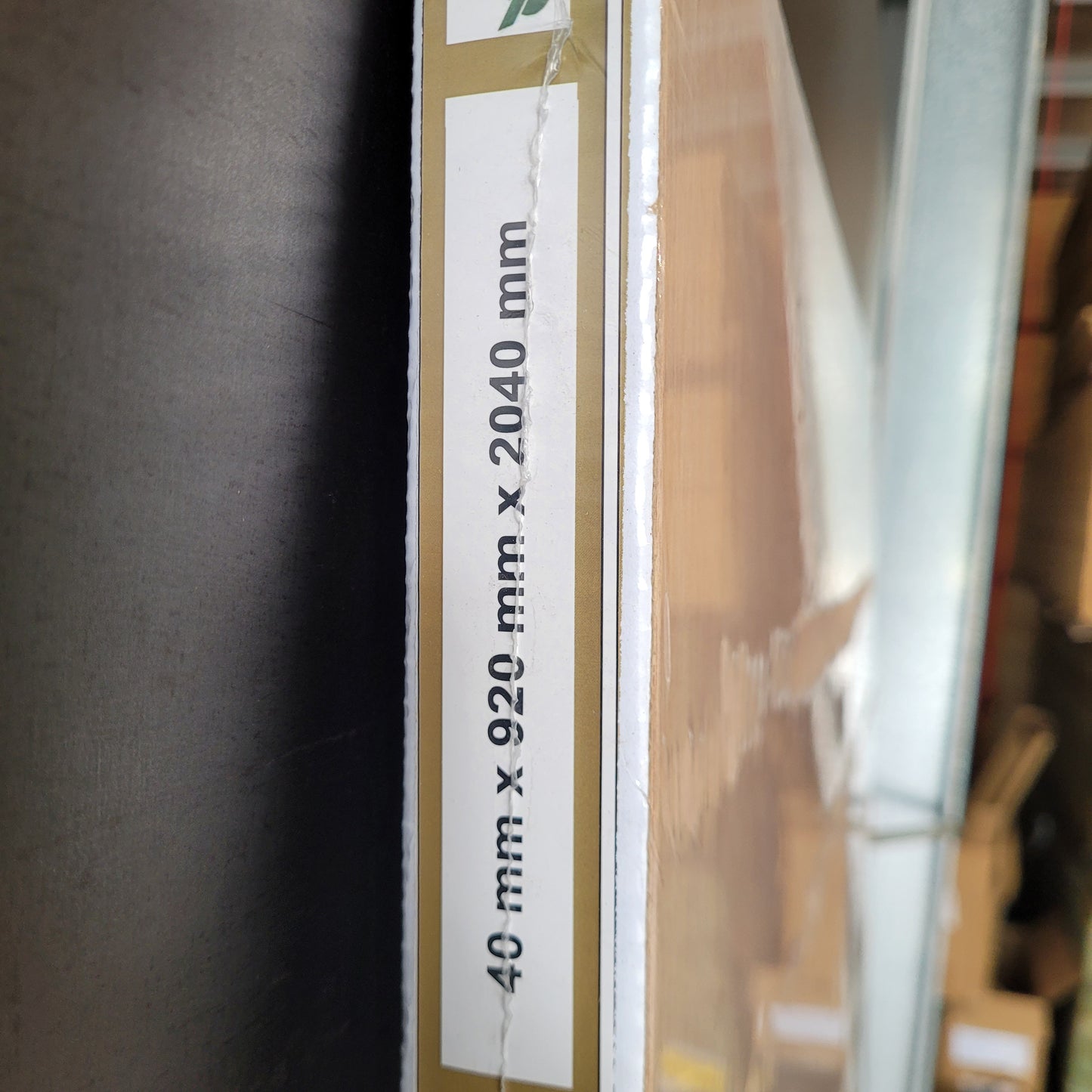 Timber Entry Door - 2040h x 920w Solid Core w/ 1 x Vertical Obscure (Frosted) Glass *New* 40021