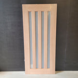 Timber Entry Door - 2040h x 920w Solid Core w/ 4 x Vertical Obscure (Frosted) Glass *New* 40022
