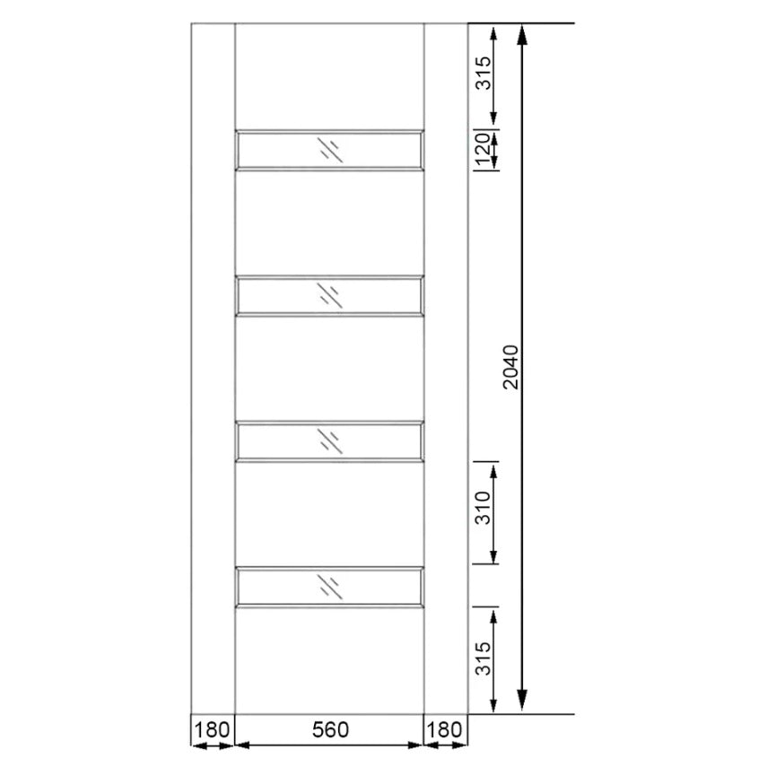 Timber Entry Door - 2040h x 920w Solid Core w/ 4 x Vertical Obscure (Frosted) Glass *New* 40022