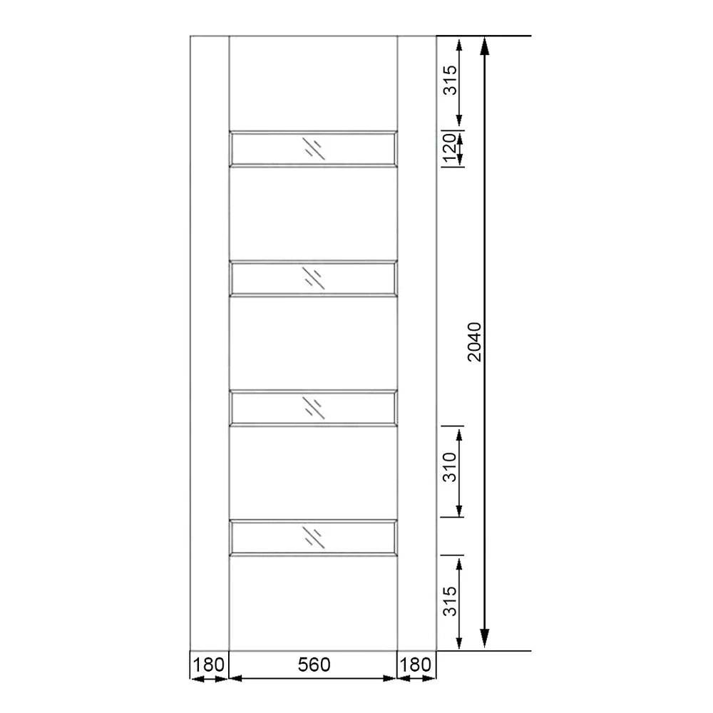 Timber Entry Door - 2040h x 920w Solid Core w/ 4 x Horizontal Obscure (Frosted) Glass *New* 40023