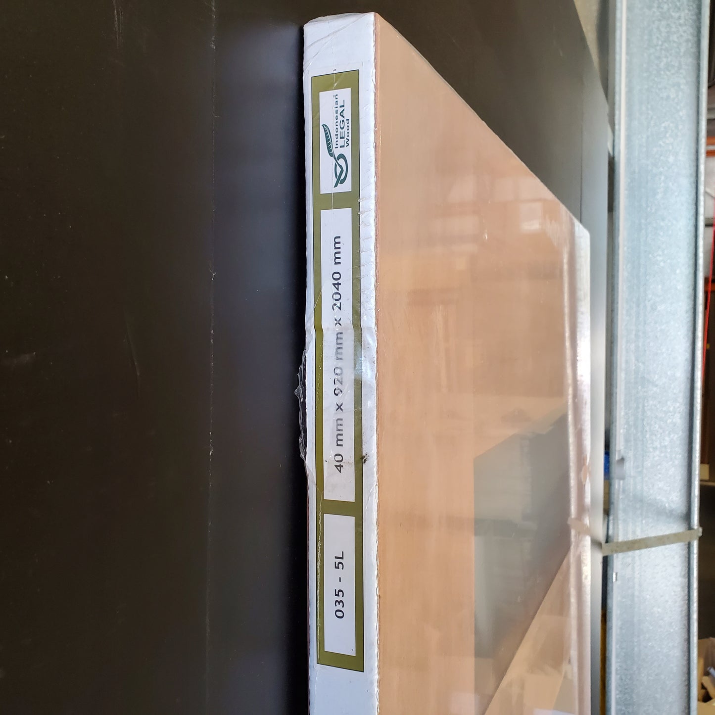 Timber Entry Door - 2040h x 920w Solid Core w/ 5 x Horizontal Obscure (Frosted) Glass *New* 40024