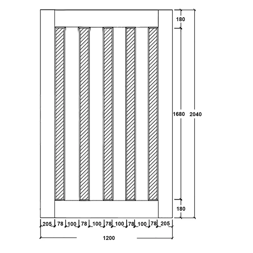 Timber Entry Door - 2040h x 1200w Solid Core w/ 5 x Vertical Obscure (Frosted) Glass *New* 40026