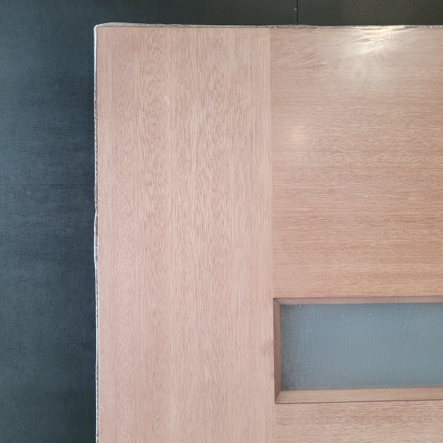 Timber Entry Door - 2040h x 1200w Solid Core w/ 4 x Horizontal Obscure (Frosted) Glass *New* 40027