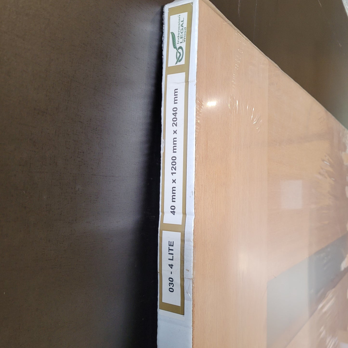 Timber Entry Door - 2040h x 1200w Solid Core w/ 4 x Horizontal Obscure (Frosted) Glass *New* 40027