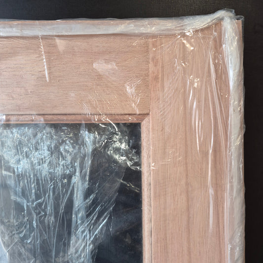 Timber Entry Door - 2040h x 870w Solid Core w/ 1 x Full Panel Clear Glass *New* 40052