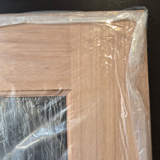 Timber Entry Door - 2040h x 920w Solid Core w/ 1 x Full Panel Clear Glass *New* 40053