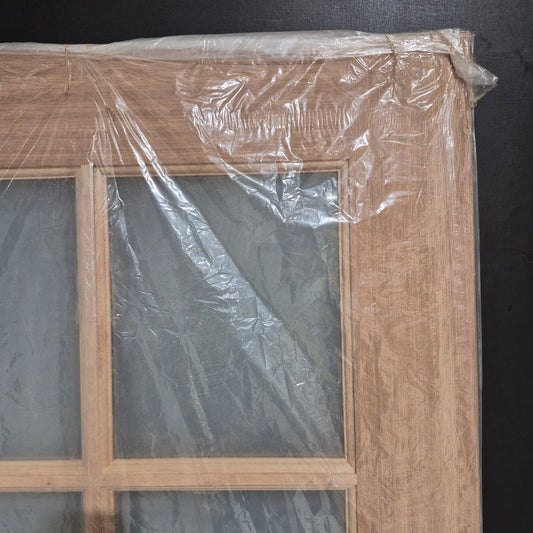 Timber Entry Door - 2040h x 820w Solid Core w/ 6 x Obscure (Frosted) Glass + Infill Panel *New* 40054
