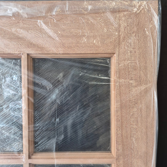 Timber Entry Door - 2040h x 820w Solid Core w/ 10 x Clear Glass *New* 40060