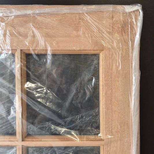 Timber Entry Door - 2040h x 870w Solid Core w/ 10 x Clear Glass *New* 40061