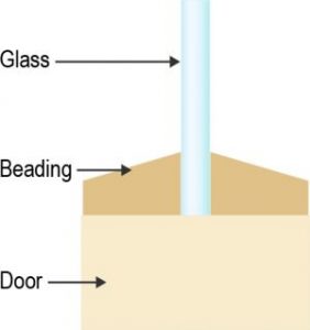 Timber Entry Door - 2040h x 920w Solid Core w/ 7 x Horizontal Obscure (Frosted) Glass *New* 40042