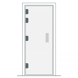 Timber Entry Door - 2040h x 870w Solid Core w/ 3 x Vertical Obscure (Frosted) Glass *New* 40035
