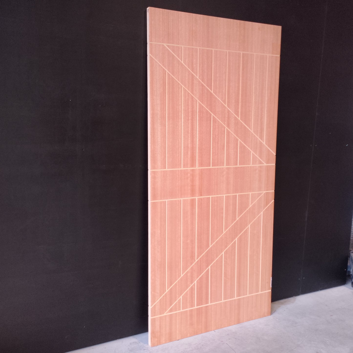 Internal Barn Door Door - 2150h x 1000w Hollow Core w/Routered Pattern (FBDS4) *Factory 2nd* 30507