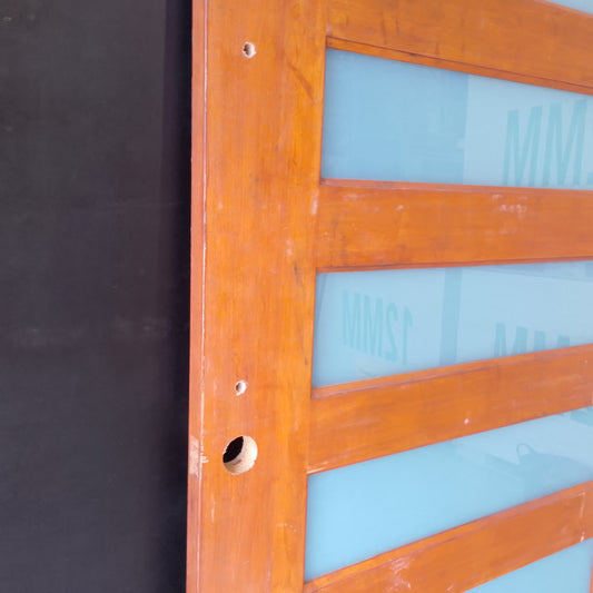 External Timber Door - 2040h x 1200w Solid Core w/ 6 X Obscure (frosted) Glass (XS26) *Factory 2nd* 30560