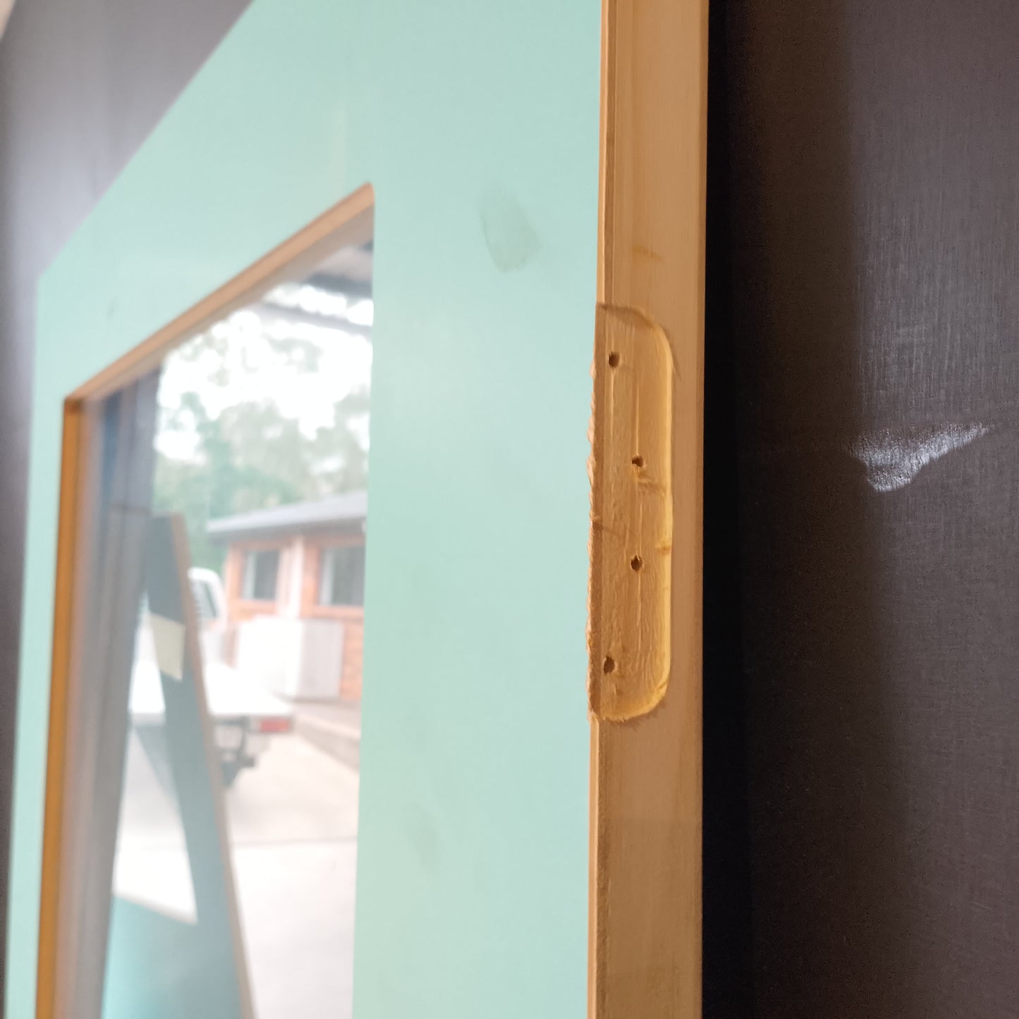 External Timber Door - 2040h x 820w Hollow Core w/ 1 X Clear Glass (XF3) *Factory 2nd* 30647