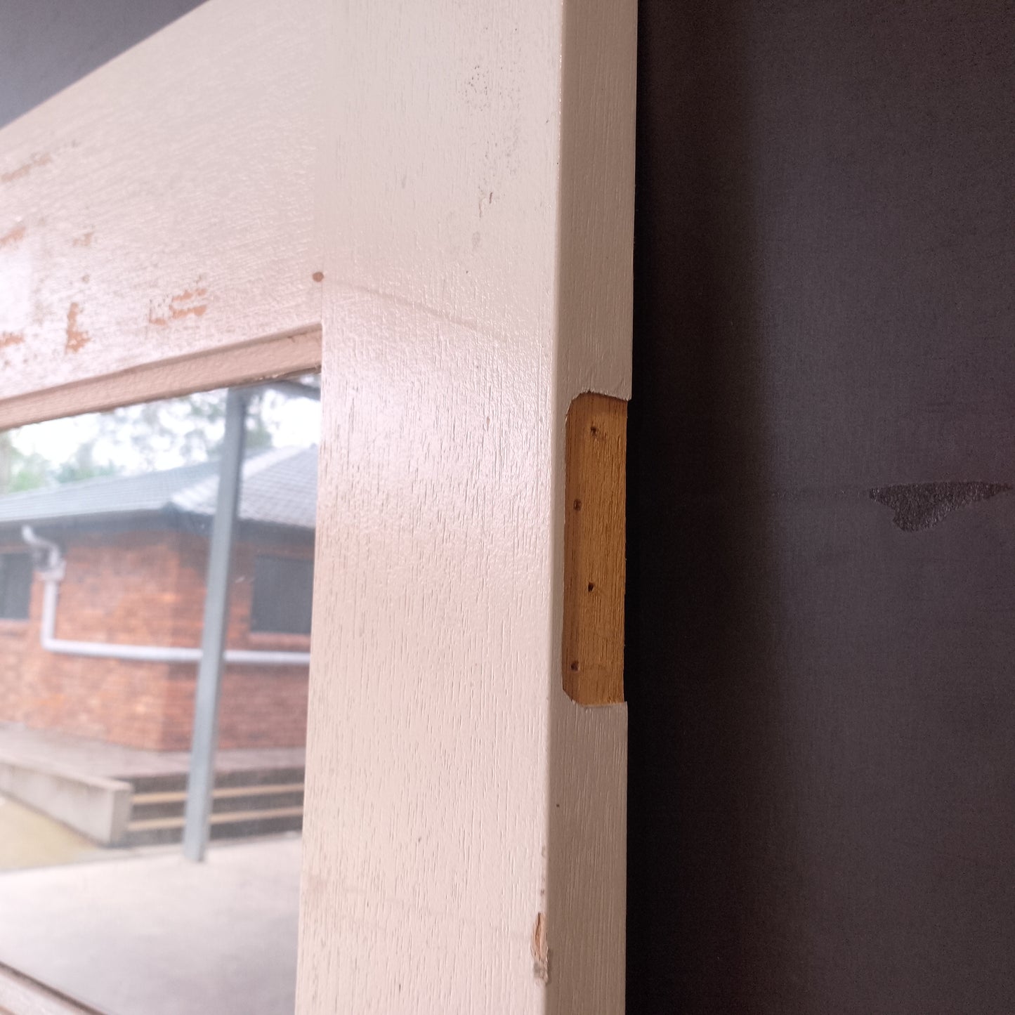 External Timber Door - 2040h x 820w Solid Core w/ 4 X Clear Glass (XS24) *Factory 2nd* 30665