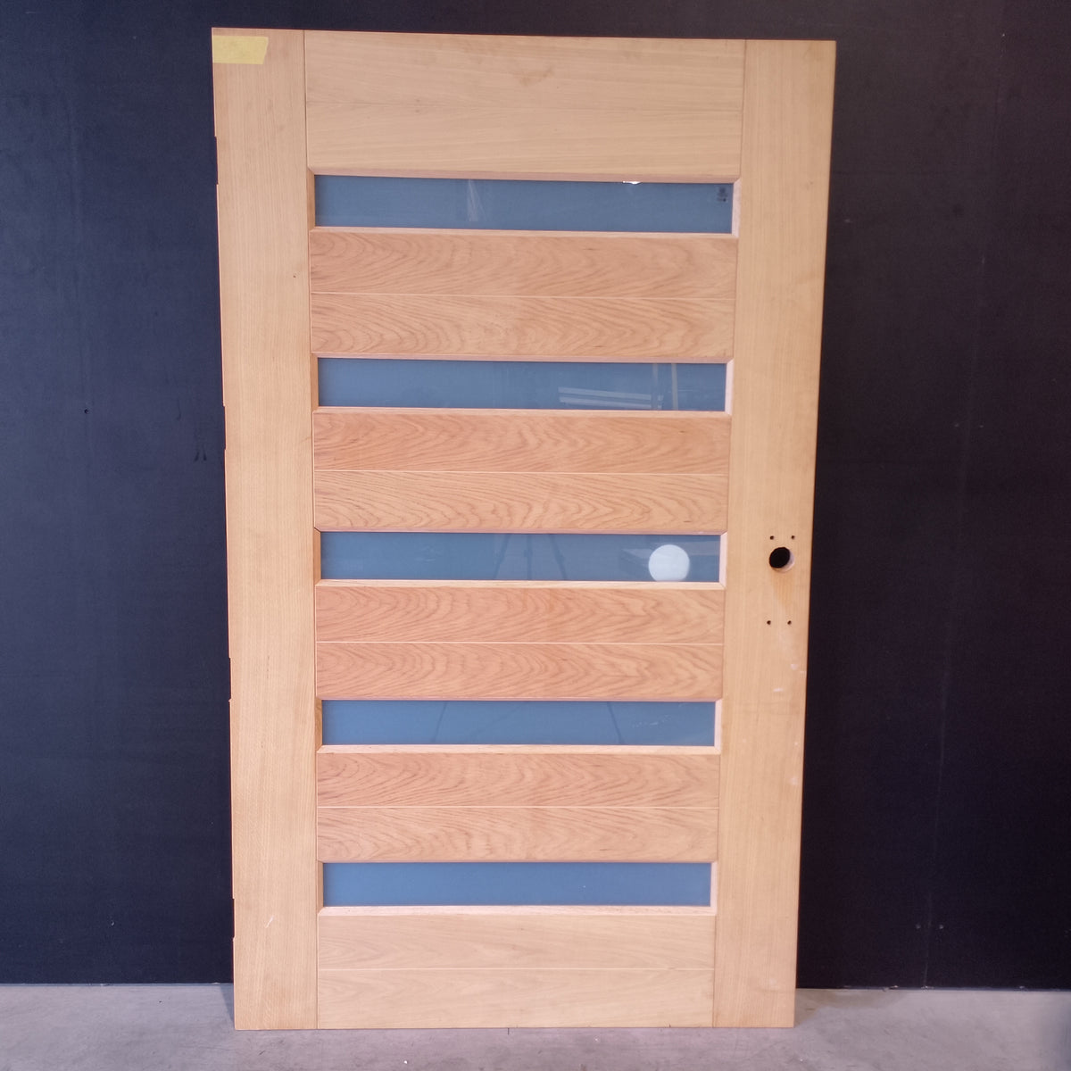 External Timber Door - 2040h x 1200w Solid Core w/ 5 X Obscure Glass (AWO52G) *Factory 2nd* 30671