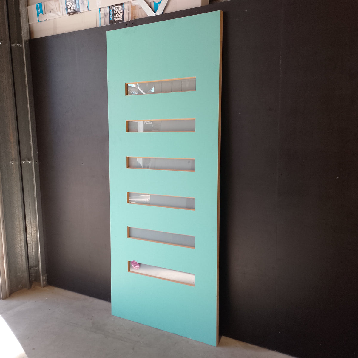 External Timber Door - 2400h x 1020w Solid Core w/ 6 X Obscure Glass (PMAD106) *Factory 2nd* 30708