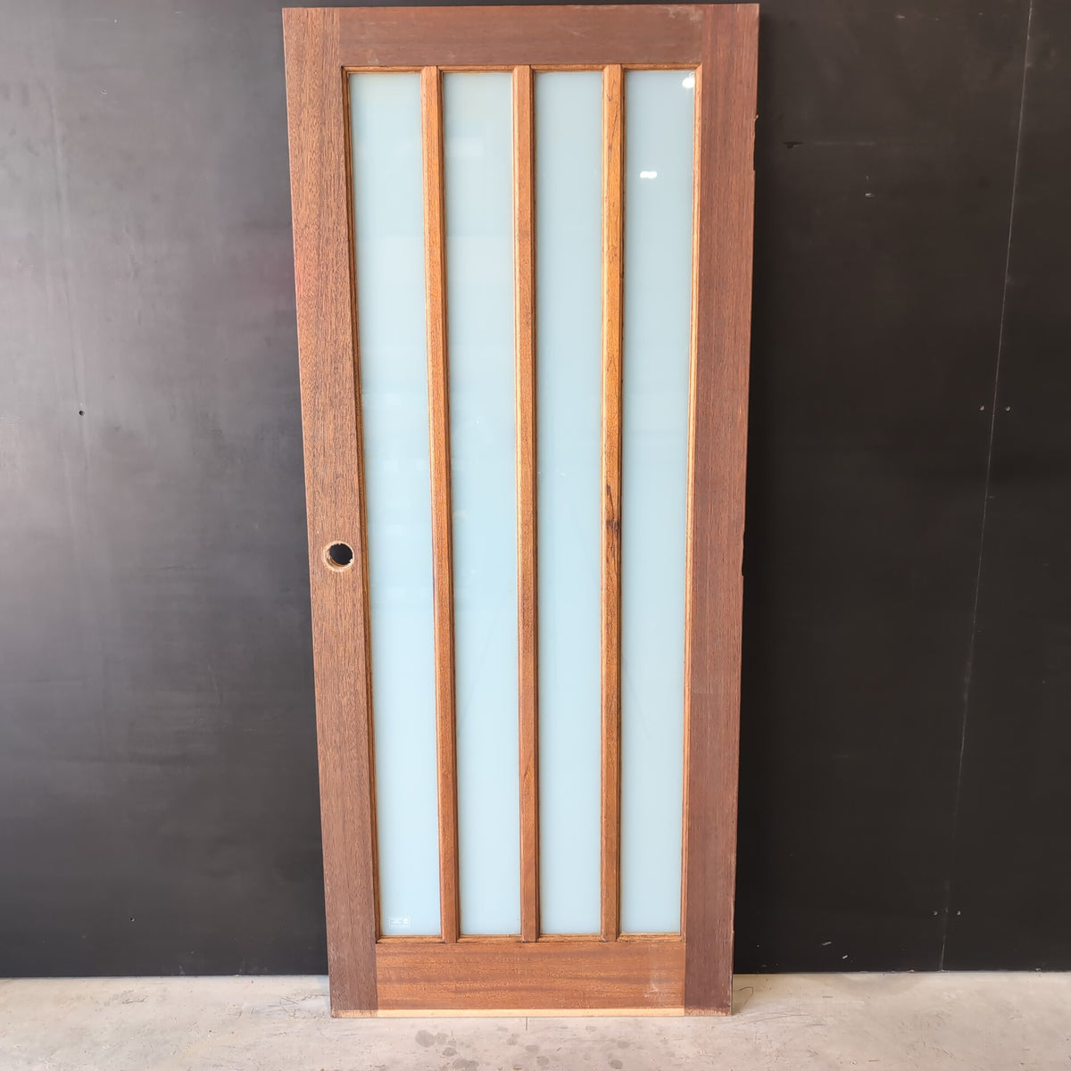 External Timber Door - 2040h x 870w Solid Core w/ 1 X Obscure Glass *Factory 2nd* 30804