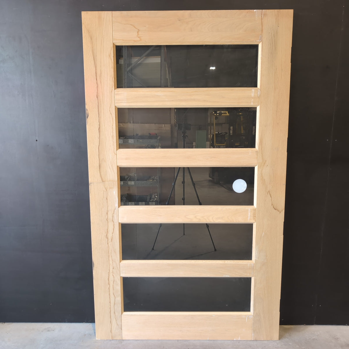 External Timber Door - 2040h x 1200w Solid Core w/ 5 X Clear Glass (AWO5G) *Factory 2nd* 30810
