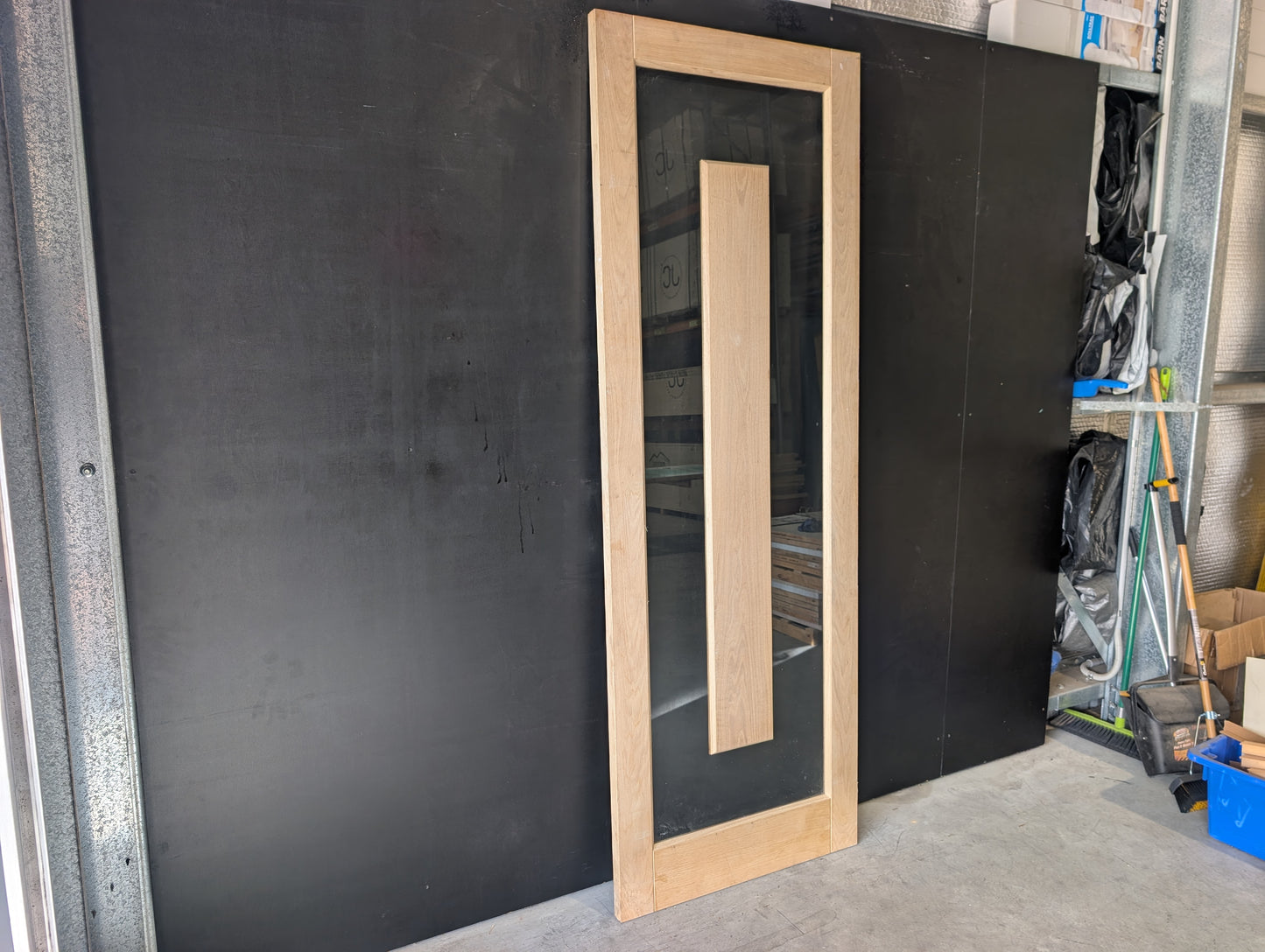 External Timber Door - 2340h x 820w Solid Core w/ Floating Panel (ALUM1) *Factory 2nd* 30653