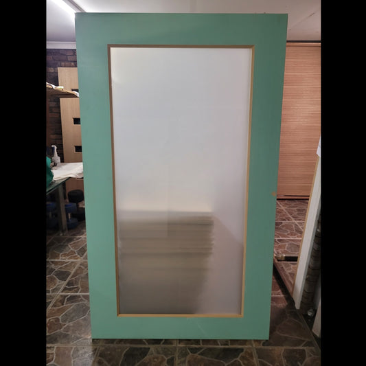 Timber Entry Door - 2040h x 1200w Solid Core w/ 1 x Obscure Glass (NEX100) *Factory 2nd* 10122