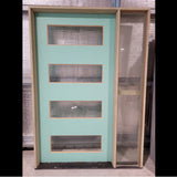 Timber Entry Door - Pre-Hung in a 2405h x 1690w Frame w/ 4 x Clear Glass *Factory 2nd* 10177