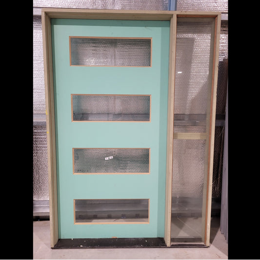 Timber Entry Door - Pre-Hung in a 2405h x 1690w Frame w/ 4 x Clear Glass *Factory 2nd* 10177