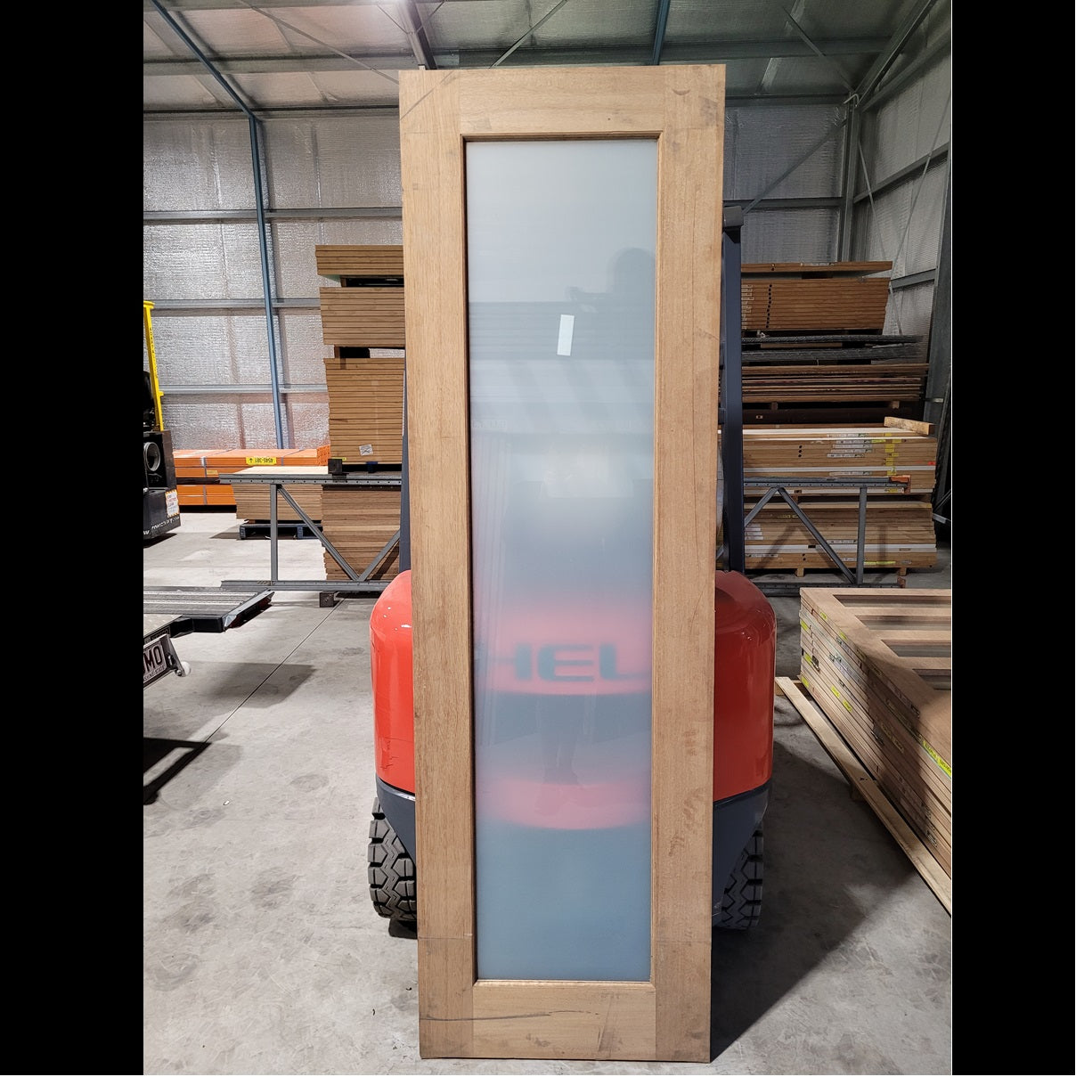 Timber Entry Door - 2340h x 720w Solid Core w/ 1 x Obscure Glass (JST1) *Factory 2nd* 10239
