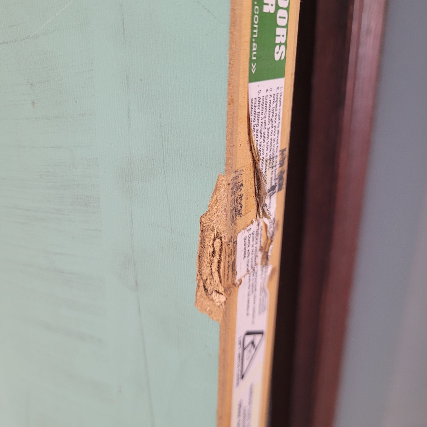 Timber Entry Door - 2340h x 1020w Solid Core w/ 4 x Obscure Glass *Factory 2nd* 10391