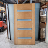 Timber Entry Door - 2340h x 1200w Solid Core w/ 4 x Obscure Glass *Factory 2nd* 10392