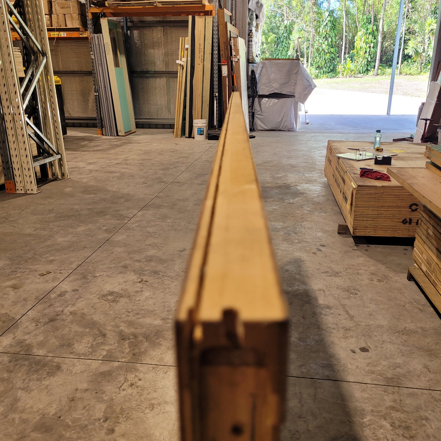 Timber Entry Door - 2340h x 1200w Solid Core w/ 4 x Obscure Glass *Factory 2nd* 10392