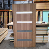 Timber Entry Door - 2340h x 1200w Solid Core w/ 4 x Obscure Glass *Factory 2nd* 10402