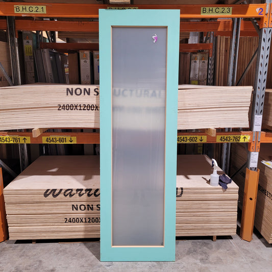 Timber Entry Door - 2340h x 720w Solid Core w/ 1 x Obscure Glass *Factory 2nd* 10454