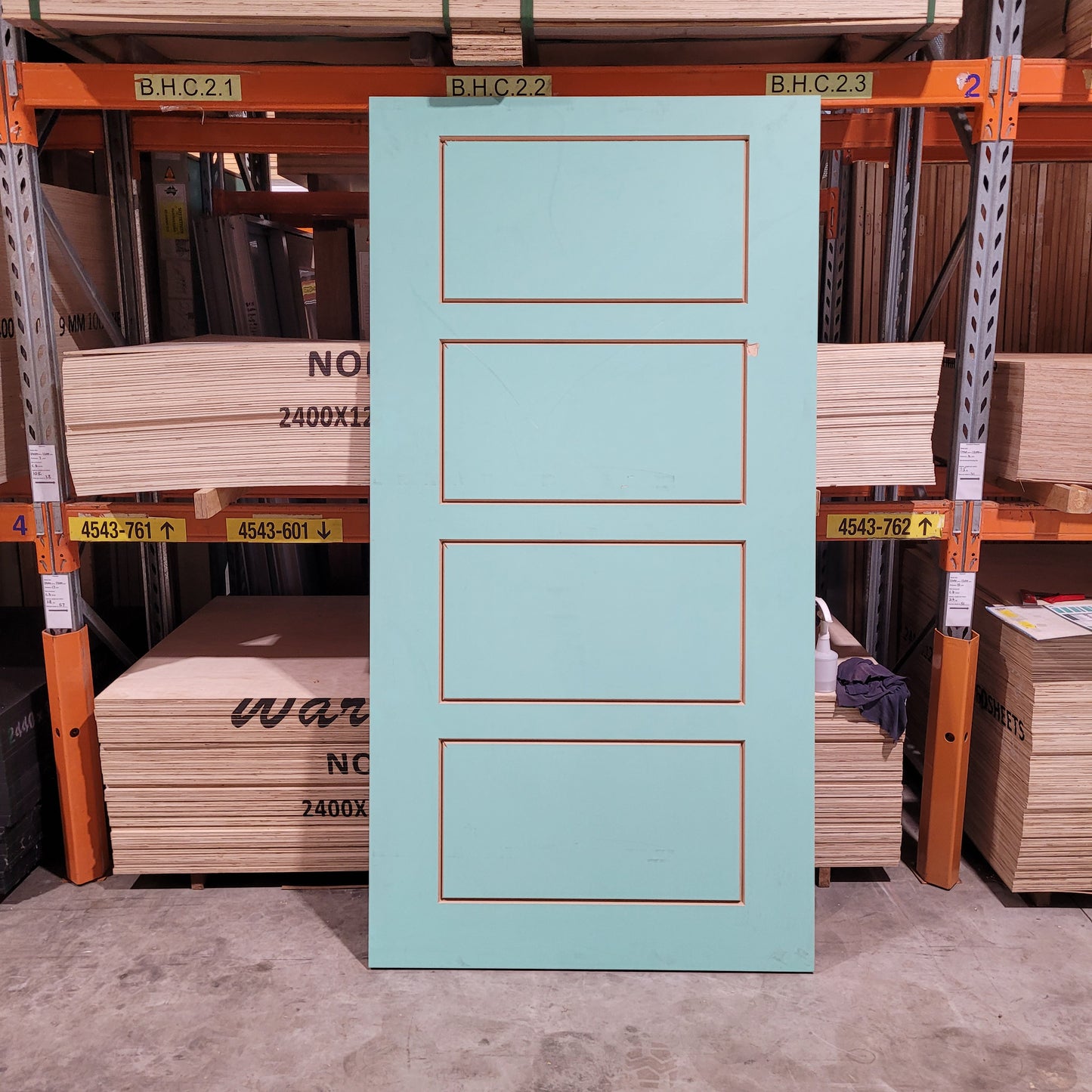 Timber Entry Door - 2340h x 1200w Solid Core w/ Routered Pattern 1 x Side *Factory 2nd* 10456