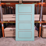 Timber Entry Door - 2340h x 1200w Solid Core w/ Routered Pattern 1 x Side *Factory 2nd* 10456