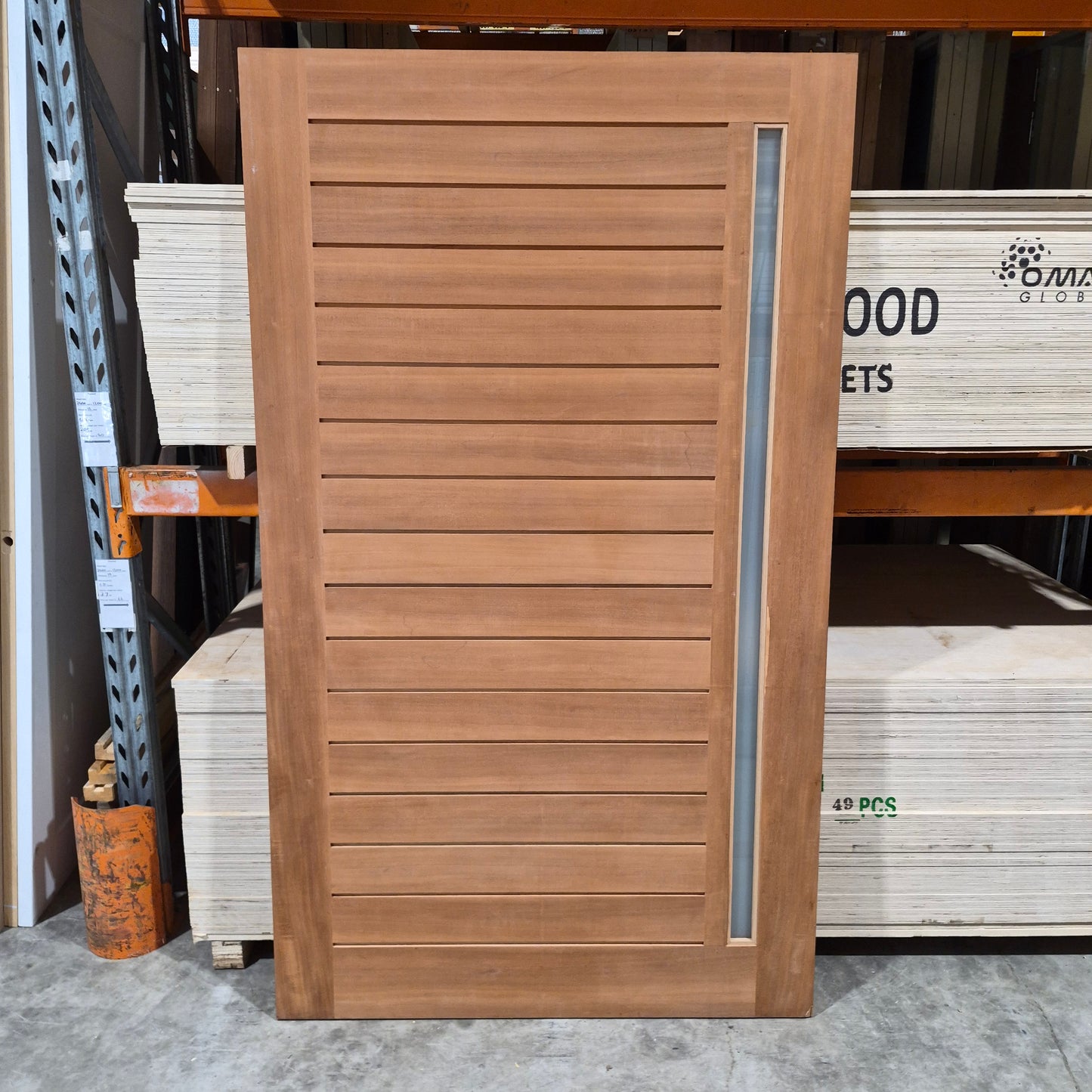 Timber Entry Door - 2040h x 1200w Solid Core w/ 1 x Obscure Glass *Factory 2nd* 10469