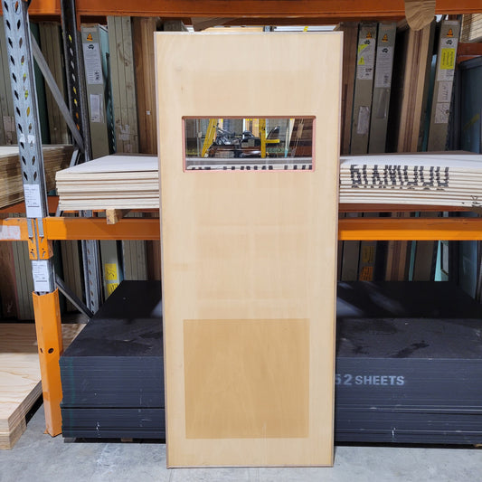 Timber Entry Door - 2040h x 820w Solid Core w/ 1 x Clear Glass *Factory 2nd* 10474