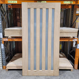 Timber Entry Door - 2340h x 1200w Solid Core w/ 5 x Obscure Glass *Factory 2nd* 10477