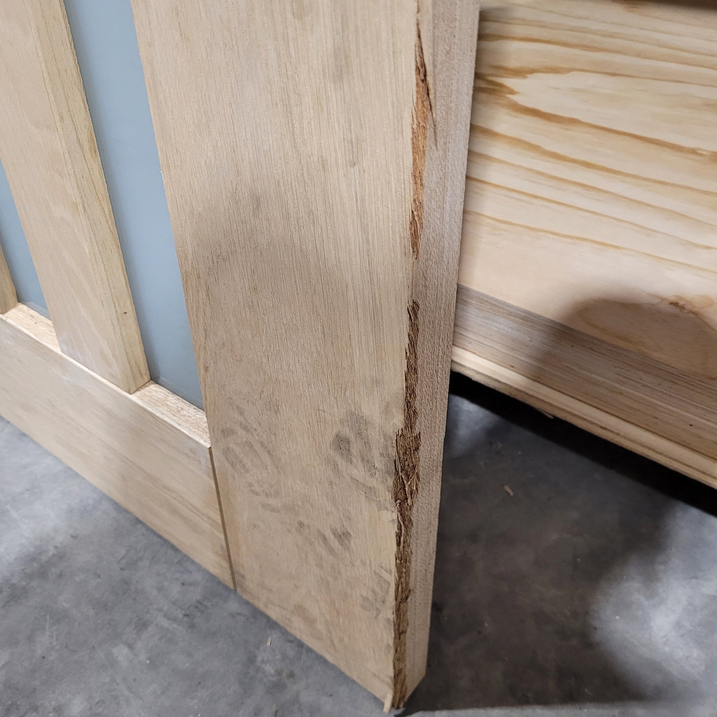 Timber Entry Door - 2340h x 1200w Solid Core w/ 5 x Obscure Glass *Factory 2nd* 10477