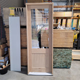 Timber Entry Door - Pre-Hung in a 2400h x 887w Frame w/ 1 x Clear Glass *Factory 2nd* 10504