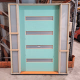 Timber Entry Door - Pre-Hung in a 2095h x 1750w Frame w/ 4 x Obscure Glass *Factory 2nd* 10509