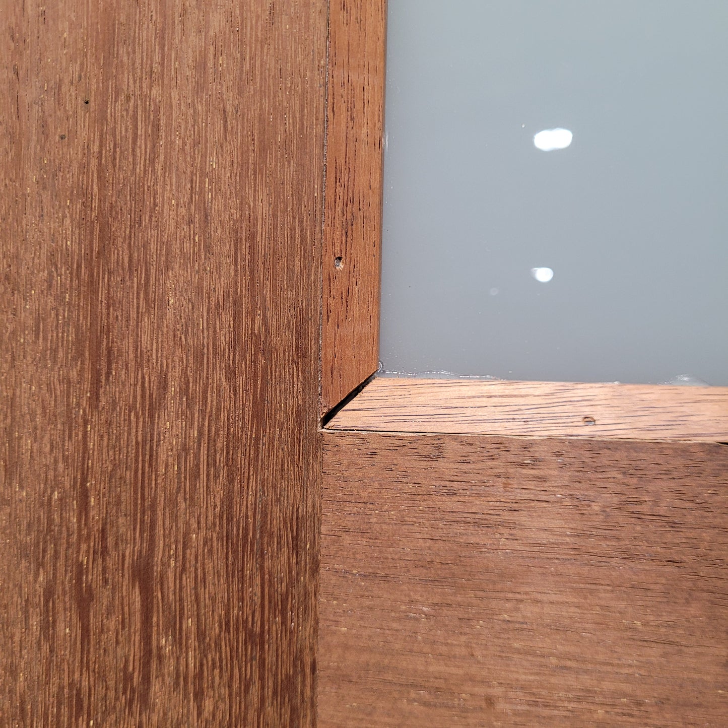 Timber Entry Door - 2040h x 820w Solid Core w/ 6 x Obscure Glass *Factory 2nd* 10541