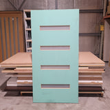 Timber Entry Door - 2040h x 1020w Solid Core w/ 4 x Obscure Glass *Factory 2nd* 10543